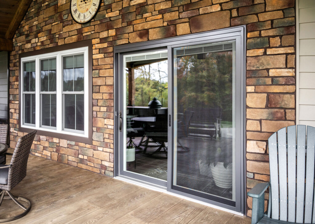 Sliding glass patio door installed in an Ohio home
